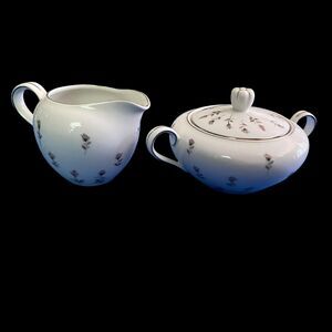 Vintage Harmony House Rosebud Creamer Sugar Bowl Set Pink Floral China Japan